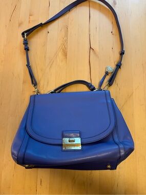 Brahmin Periwinkle Leather Top-Handle Crossbody Bag